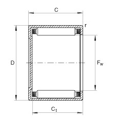 BK2020 Drawn cup needle roller bearings with closed end