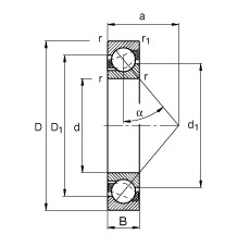 7004-B-TVP Angular contact ball bearings