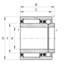 NKIB5904 Needle roller/angular contact ball bearings