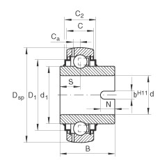 GLE20-KRR-B Radial insert ball bearings