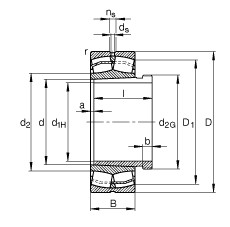 22308-E1-K + AH2308 Spherical roller bearings