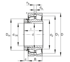 23056-E1-K + H3056 Spherical roller bearings