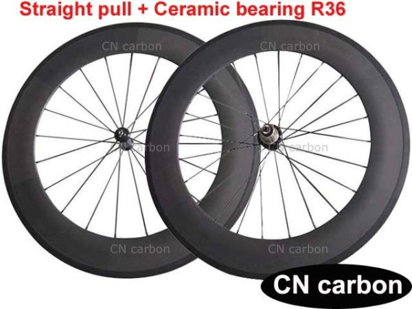 R36 Straight Pull Ceramic bearing U Shape 88mm Tubular carbon road wheels