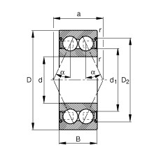 3004-B-2Z-TVH Angular contact ball bearings