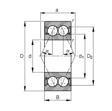 3004-B-2RSR-TVH Angular contact ball bearings