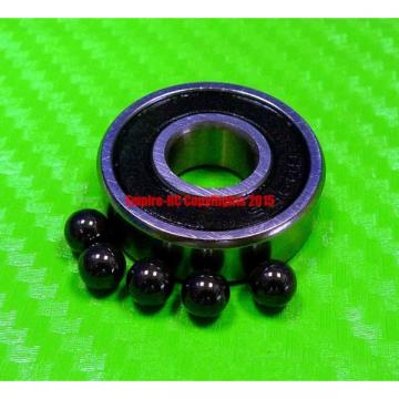 [QTY 4] (9x24x7 mm) S609-2RS Stainless HYBRID CERAMIC Ball Bearing Bearings BLK