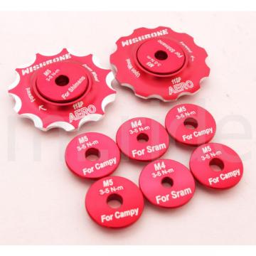 Wishbone Aero Jockey Wheels with Ceramic Bearings 9g 91011S for Campagnolo Red